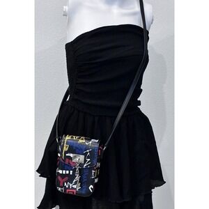 DKNY Graffiti‎ Logo Mini Crossbody Bag Style 02868 Street Art Flap Purse Urban